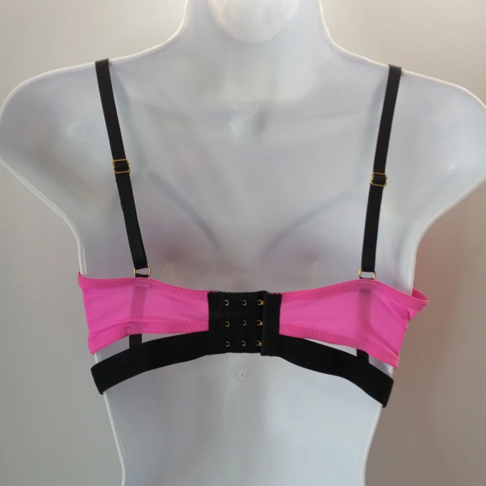 Body Frosting Neon Strappy Caged Bra